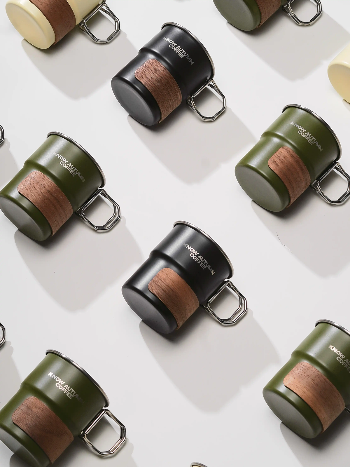 Stackable Stainless Steel Camping Mug (10oz/300ml) with Collapsible Handle | Outdoor Travel Coffee Cup