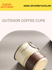 Stackable Stainless Steel Camping Mug (10oz/300ml) with Collapsible Handle | Outdoor Travel Coffee Cup