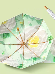 Compact Travel Umbrella with Oil Painting Rainbow Print | UPF 50+ Sun & Rain Protection
