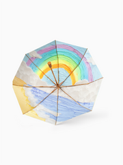 Compact Travel Umbrella with Oil Painting Rainbow Print | UPF 50+ Sun & Rain Protection