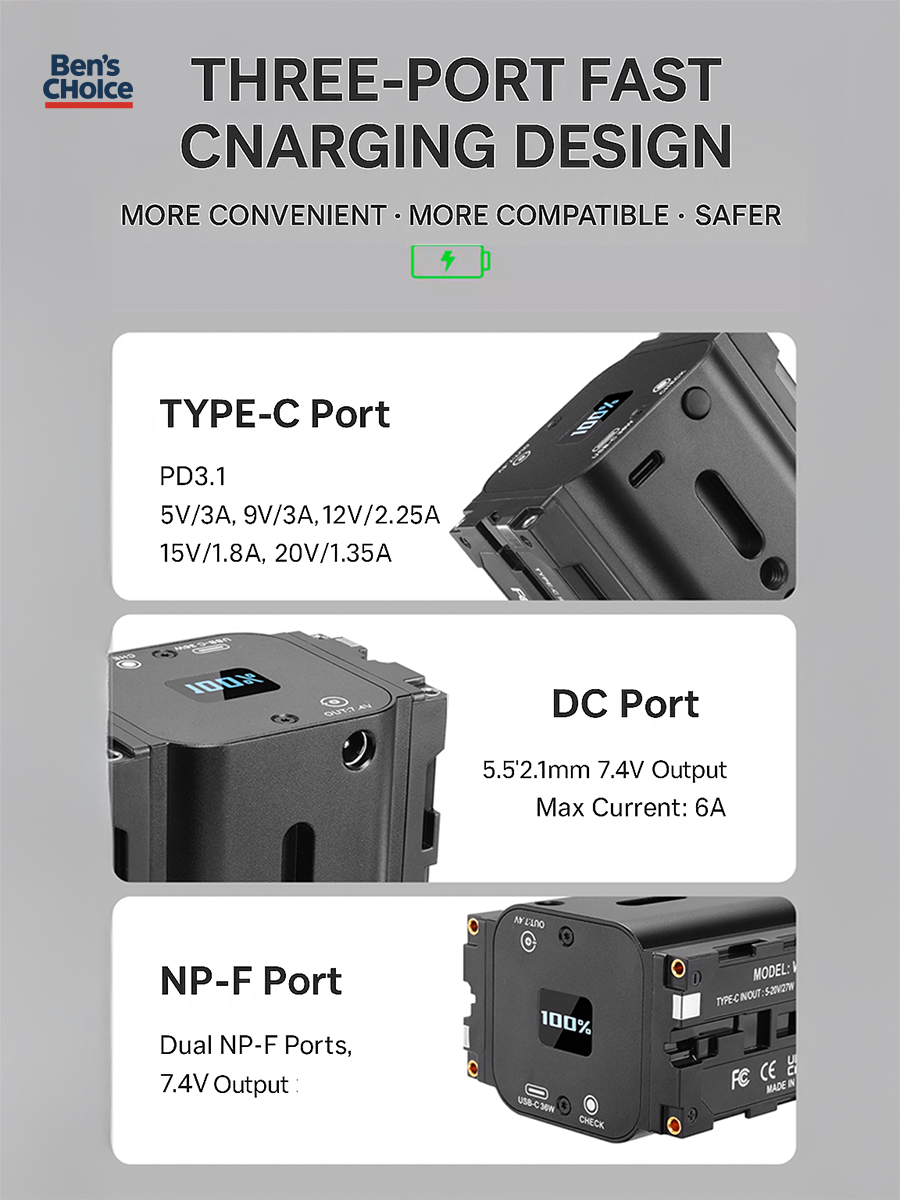 PowerLink Pro 9000mAh Duo NPF Battery with USB-C PD Fast Charge
